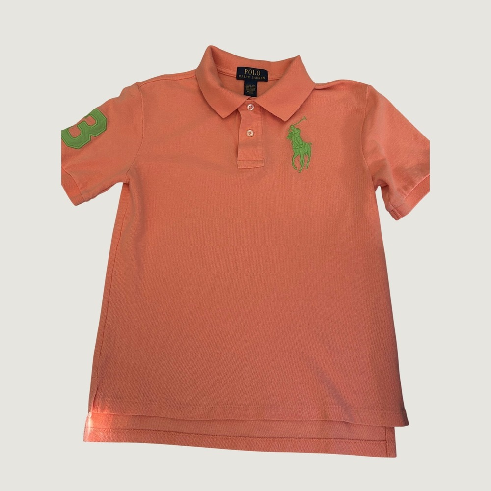 Polo Ralph Lauren Polo Shirt Boys M 10-12 Coral Pink Preppy Sporty School
